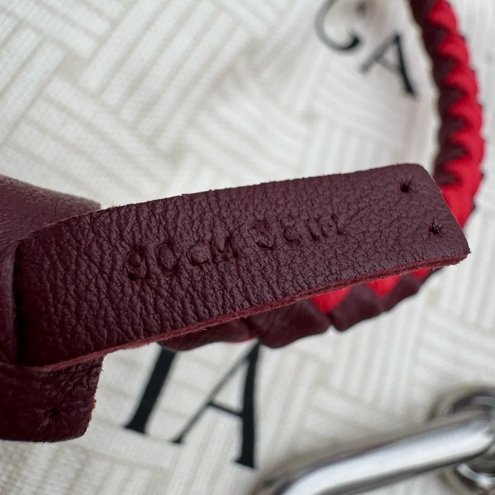 Bottega Veneta Red Braided Leather Key Holder